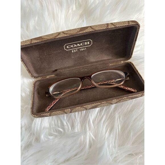 Coach Margarete toffee Eyeglasses Frames Full Rim Transparent Brown Clear Womens - Picture 1 of 9